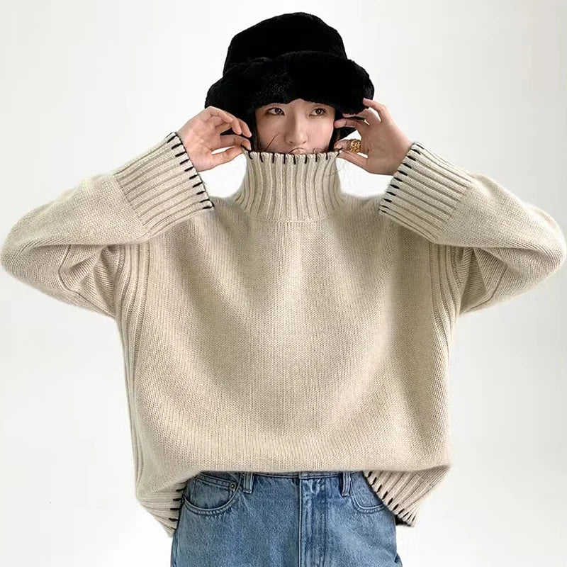 Oversized Wool Cashmere Turtleneck | Ladies Ski Apparel