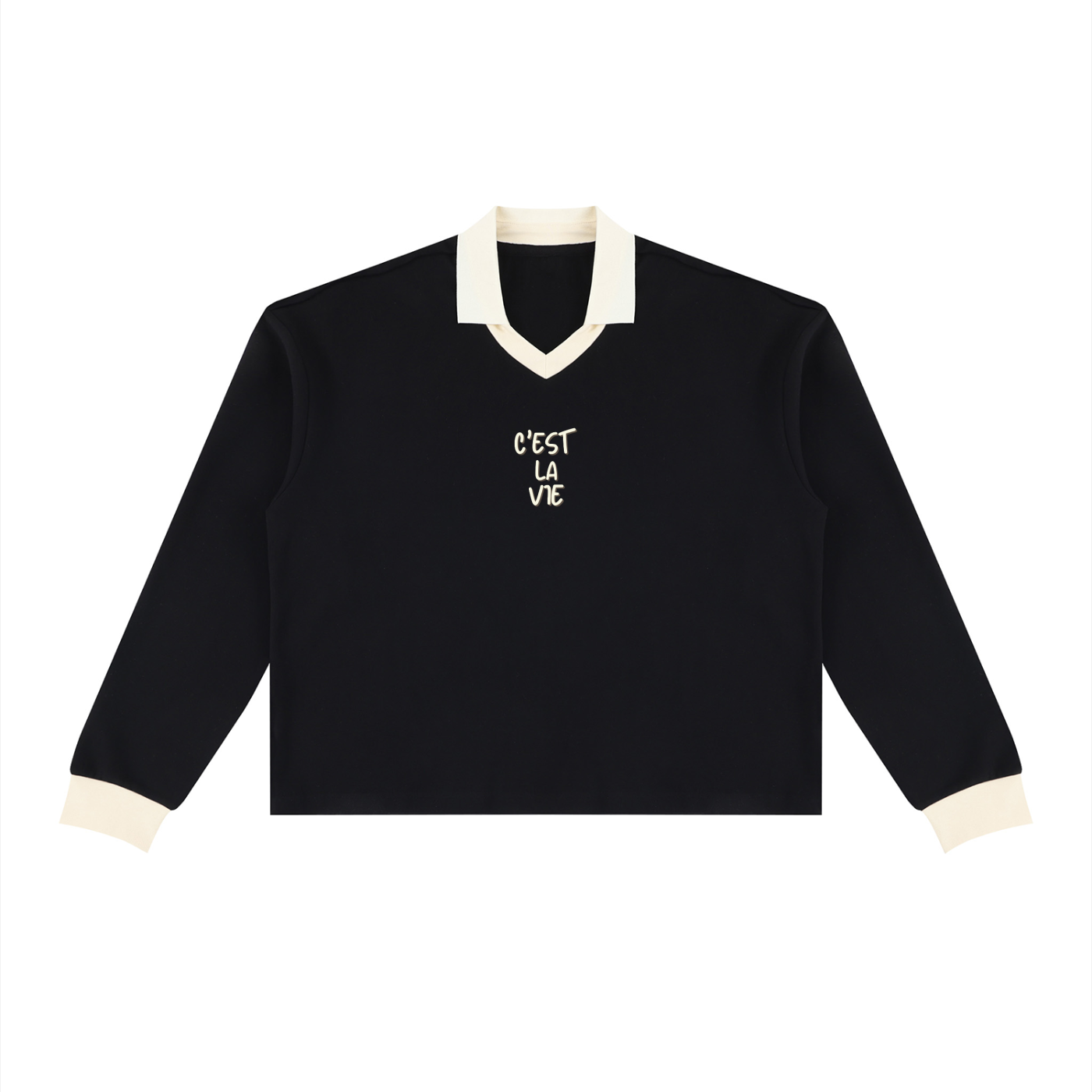 C'est la Vie  V-Neck Long Sleeve Sweatshirt