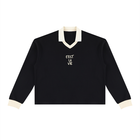 C'est la Vie  V-Neck Long Sleeve Sweatshirt