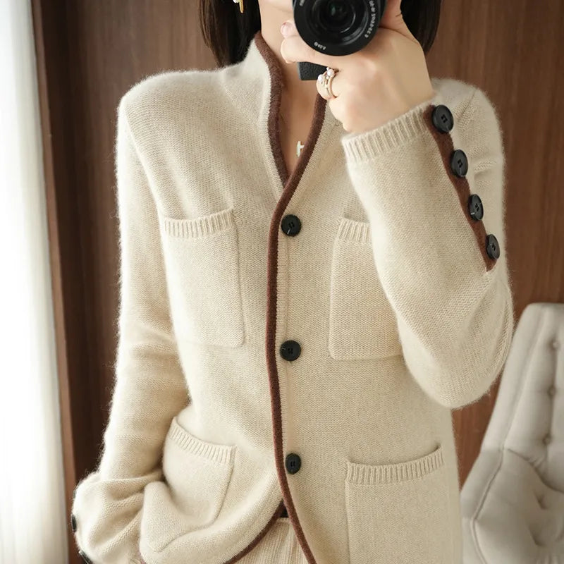 Classic Cashmere Cardigan Jacket Length