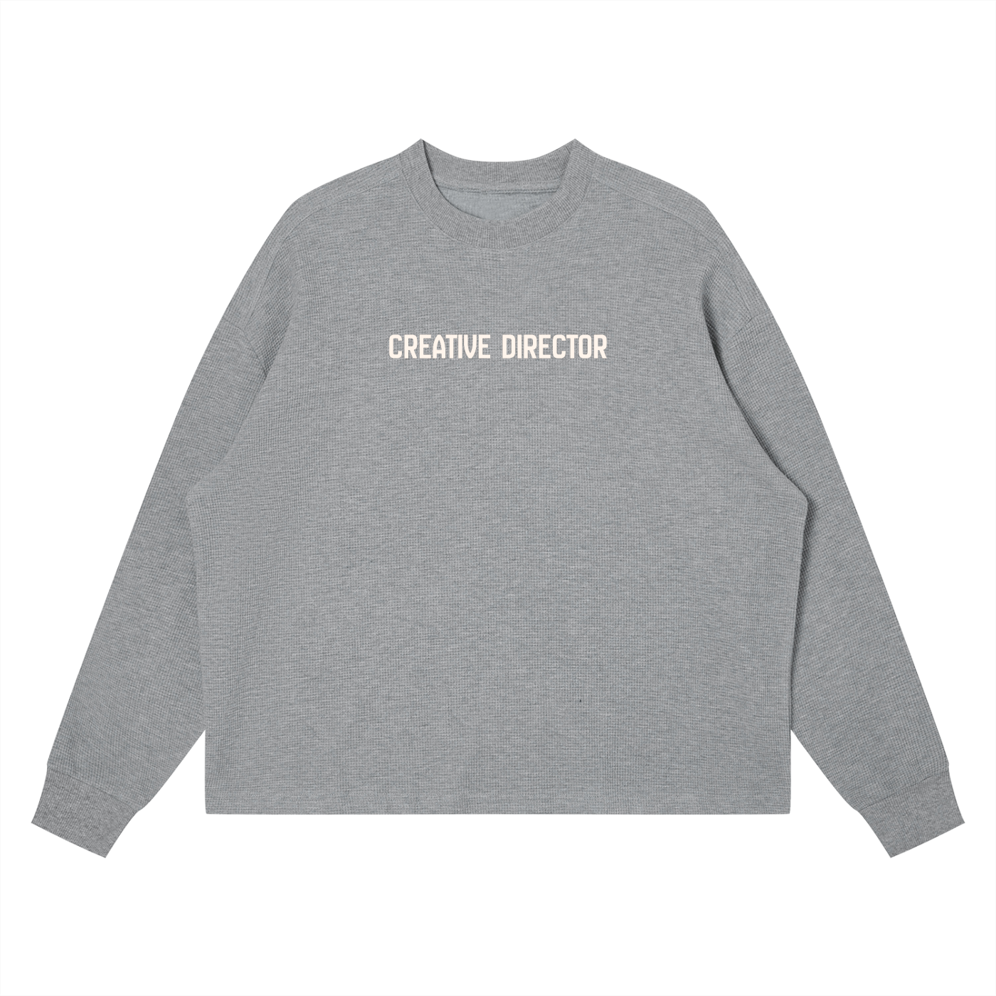 Creative Director Waffle Boxy Long Sleeve T-Shirt, Grey