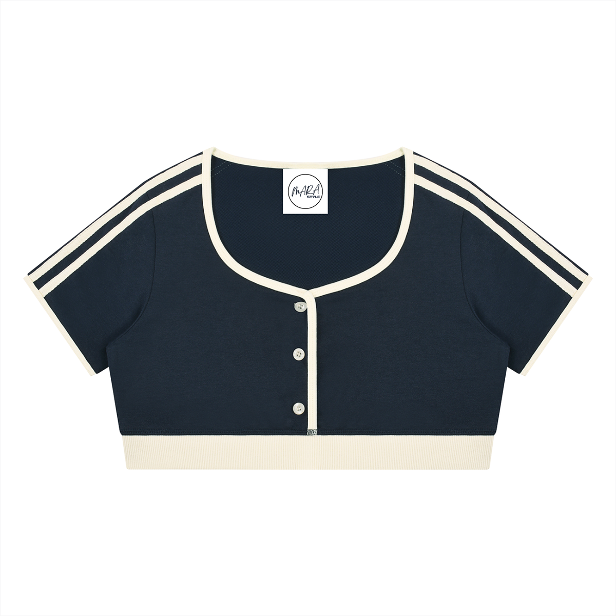 Oui Oui Women’s Crop Ringer T-Shirt